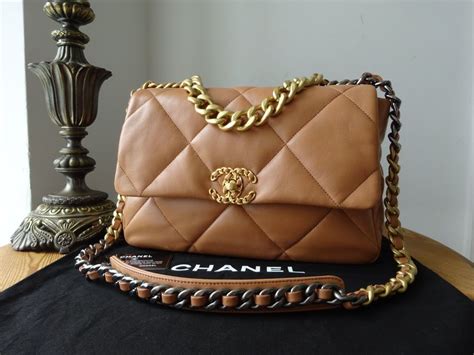 chanel 19 flap bag caramel|Chanel bag 19 price.